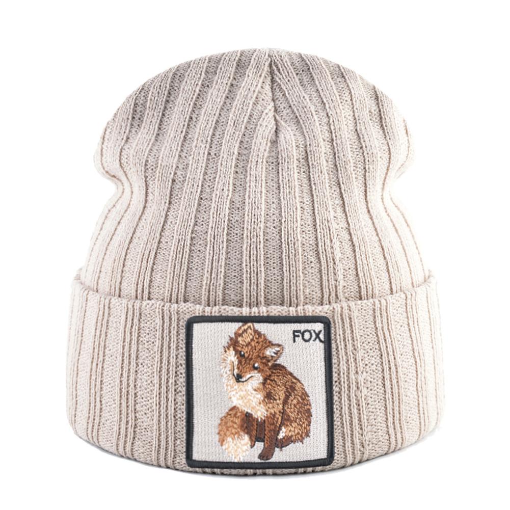 Hats For Knitted Fashion New Men Women Wolf Pattern Skullies Beanies Unisex Knitting Streetwear Hip Hop Bonnet Caps Kpop Gorras
