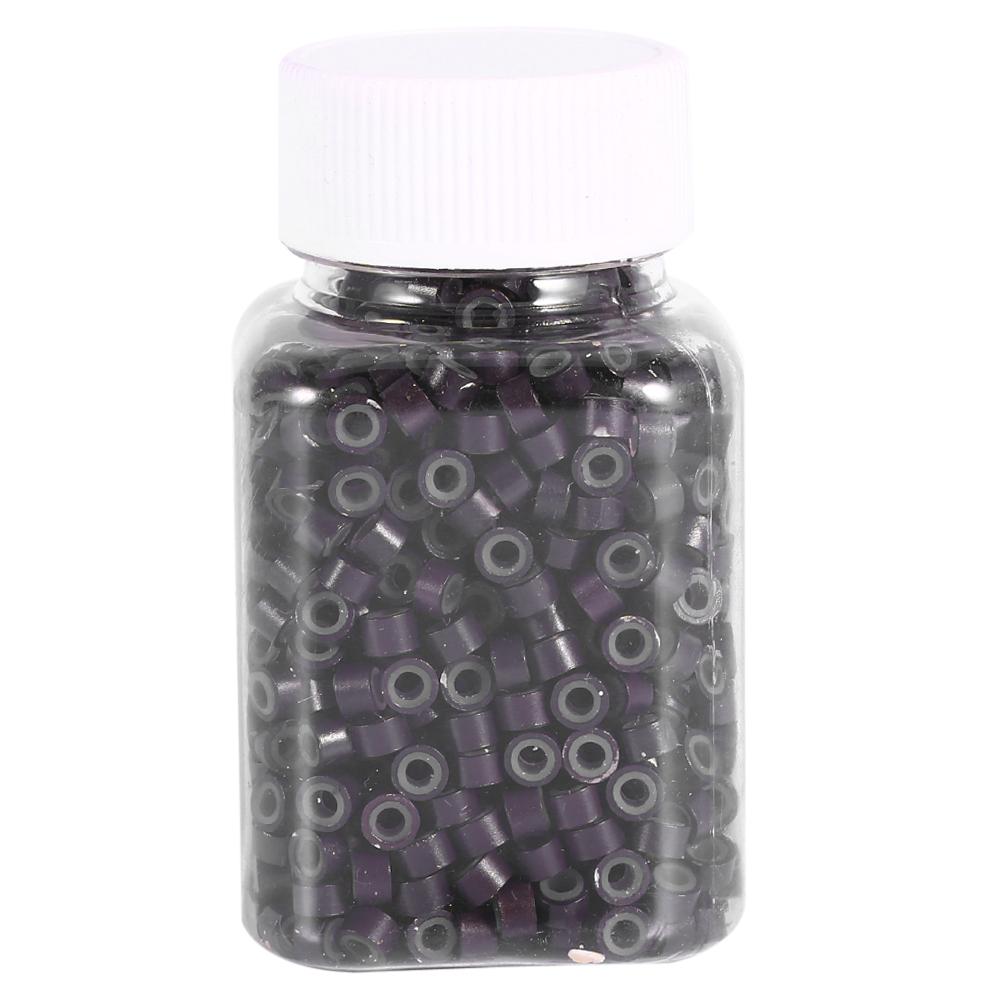 Hair Extension Beads 200/500/1000/2000PCS 3X5mm Silicone Lined Hair Extension Link Rings Beads Loops Tools 12 Types