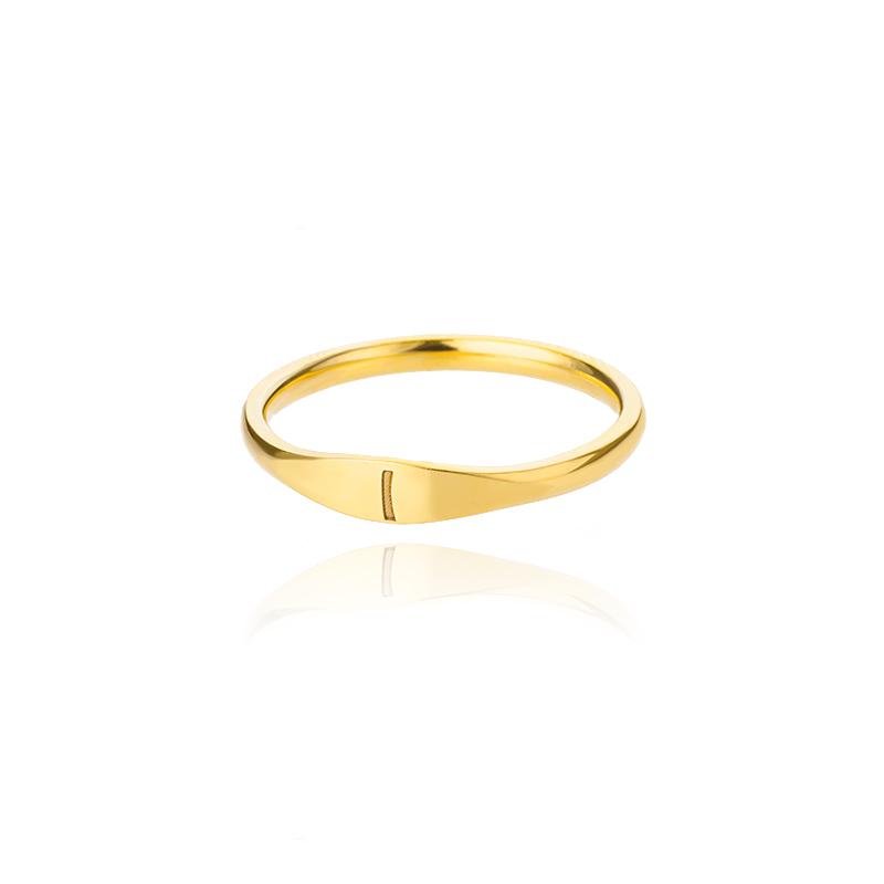 Winzige Initialen Ringe Für Frauen Mode A-Z Buchstabe Finger Edelstahlring Ästhetischer Ehering Geschenk Bijoux Femme