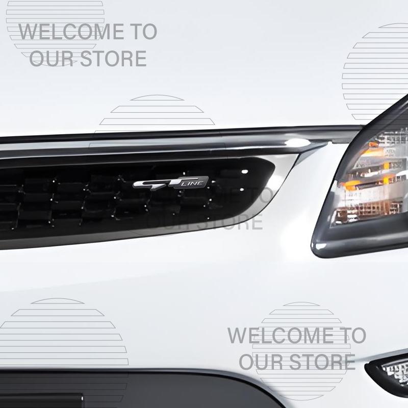 Car Decor Metal GT Line Lettering Front Grille Emblem 3D Sticker For Kia Kona Stonic Sorento Optima K5 Morning Rear Trunk Decals