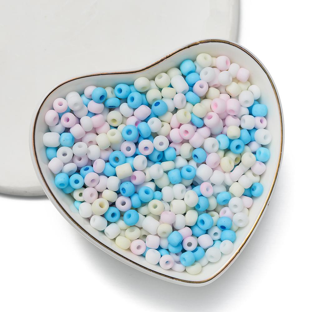 300pcs/lot 3mm/4mm Cream Rice Glass Beads DIY Necklace Earrings Bracelet Handmade Accessories Jewelry Matte Beaded