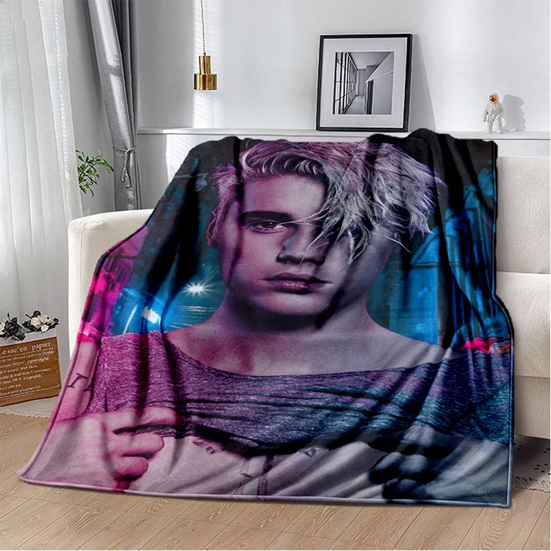2025 New Style Justin Drew Bieber Singer JB Blanket,Soft Throw Blanket for Home Bedroom Bed Sofa Travel Picnic Cover Kid Gift