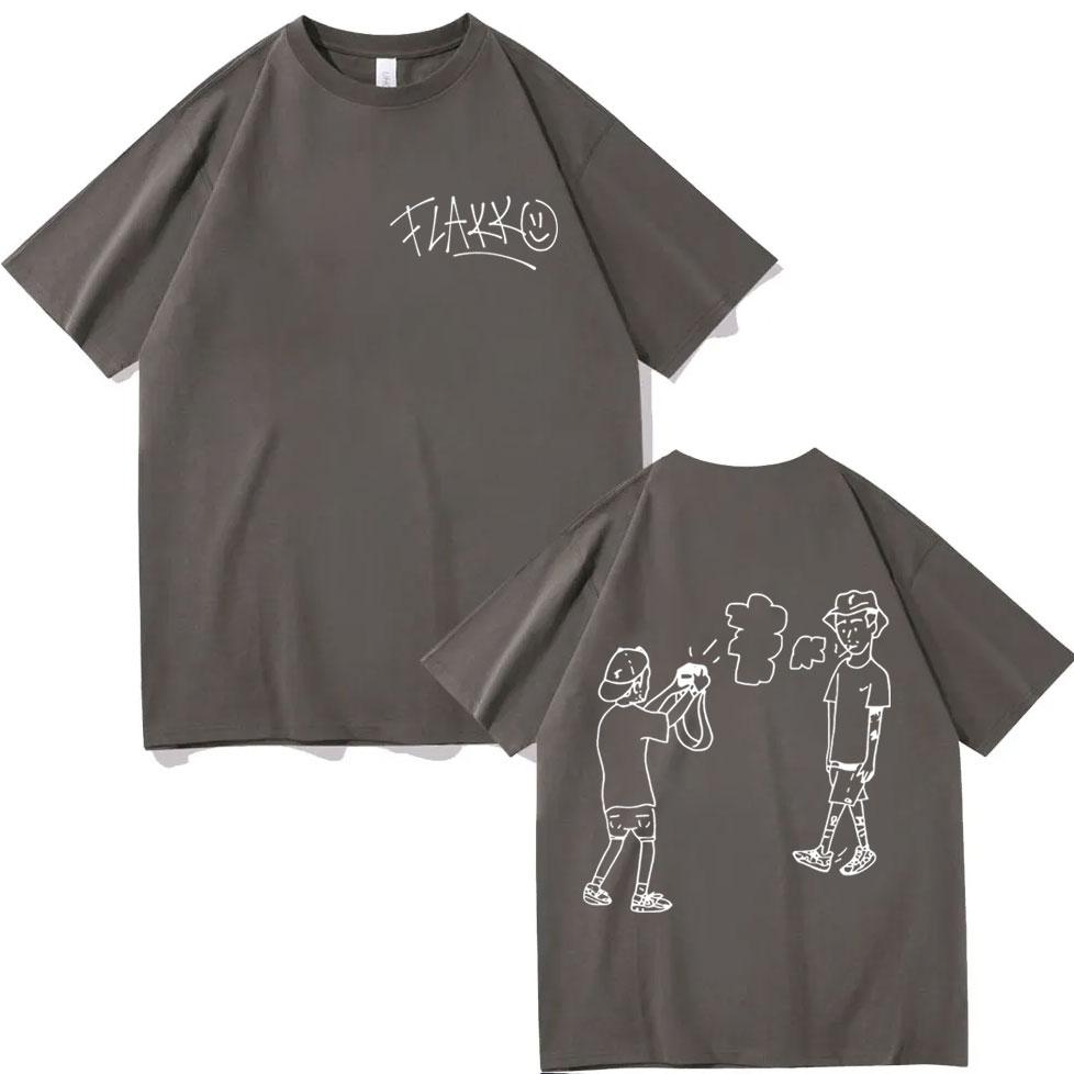 Rapper Rels B Skinny Flakko Print T-shirt Harajuku Hip Hop Pop Music T Shirts Men Women High Quality Fashion Oversized T-shirts