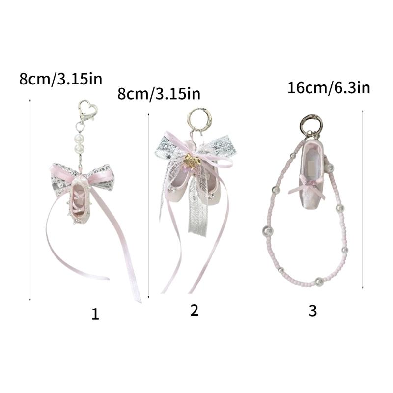 Charm Ballet Key Holder Accessory Multipurpose with Sturdy Ribbon Detail Fashion Accessory for Trendy Women Ladies