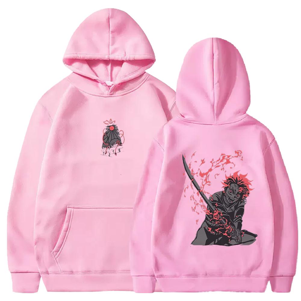Demon Slayer Tanjirou Manga Hoodies Harajuku Hip Hop Y2k Sweatshirts Fall Winter Fleece Loose Streetwear Men Women Clothing