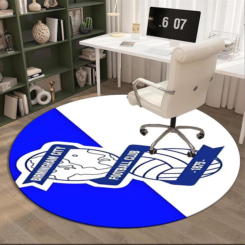 1PC round rug Birming-ham Football Club Printed Round Area Rug ,Rug For Home Office, Round Chair Rug, Decorative Carpet Fan gifts Christmas gift