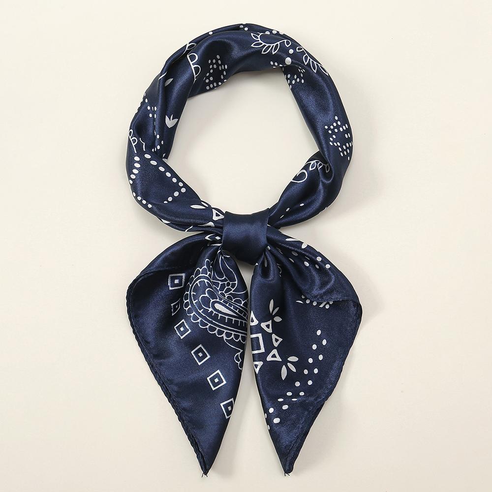 Navy Blue Cashew Hip Hop Cotton Square Bandana Scarf Riding Headband Paisley Gifts For Men Unisex 60*60cm