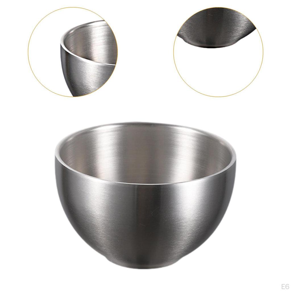 Ice Cream Bowl Stainless Steel Double Layer Insulated Stackable Snacks Soup Rice