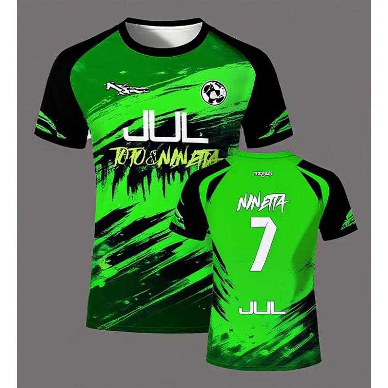 JUL 3D Series 90-Minute Football T-Shirt, Quick-Dry Summer Outdoor Sports T-Shirt for Men, Loose-Fit Crew Neck T-Shirt