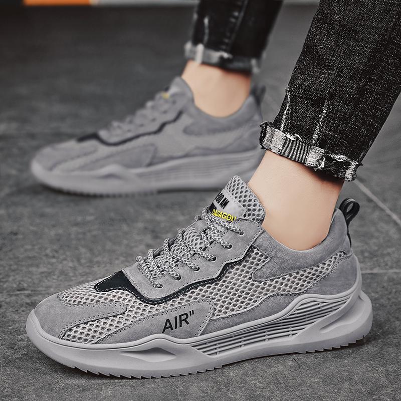 

Мужская обувь 2025 Новая летняя дышащая сетчатая спортивная повседневная противоскользящая легкая с мягкой подошвой модная верхний слой уличная обувь для бега 39 серый