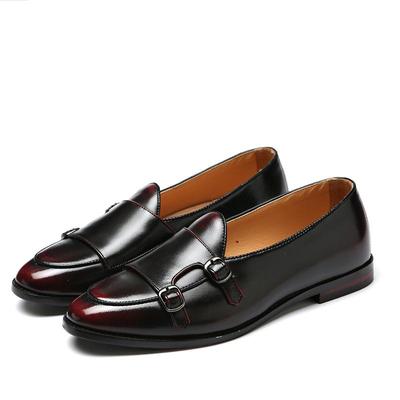 Sapatos casuais de couro retrô com pátina da moda masculina, calçados modernos com fivela para festa e casamento, mocassins masculinos para dirigir, tamanhos da UE 37-48