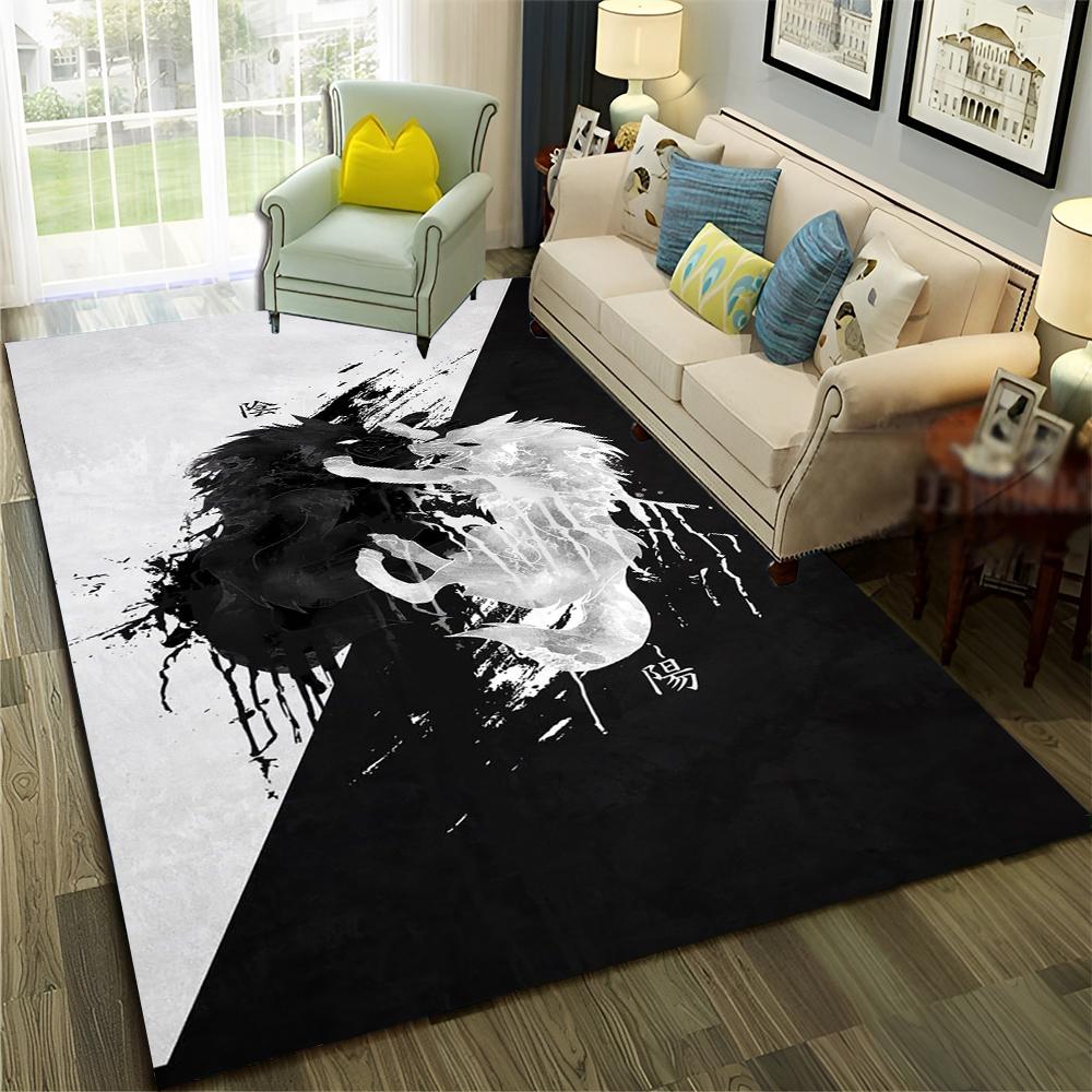 Chinese 3D Tai Chi Bagua Yin Yang  Carpet Rug for Home Living Room Bedroom Sofa Doormat Decor,Child Area Rug Non-slip Floor Mat