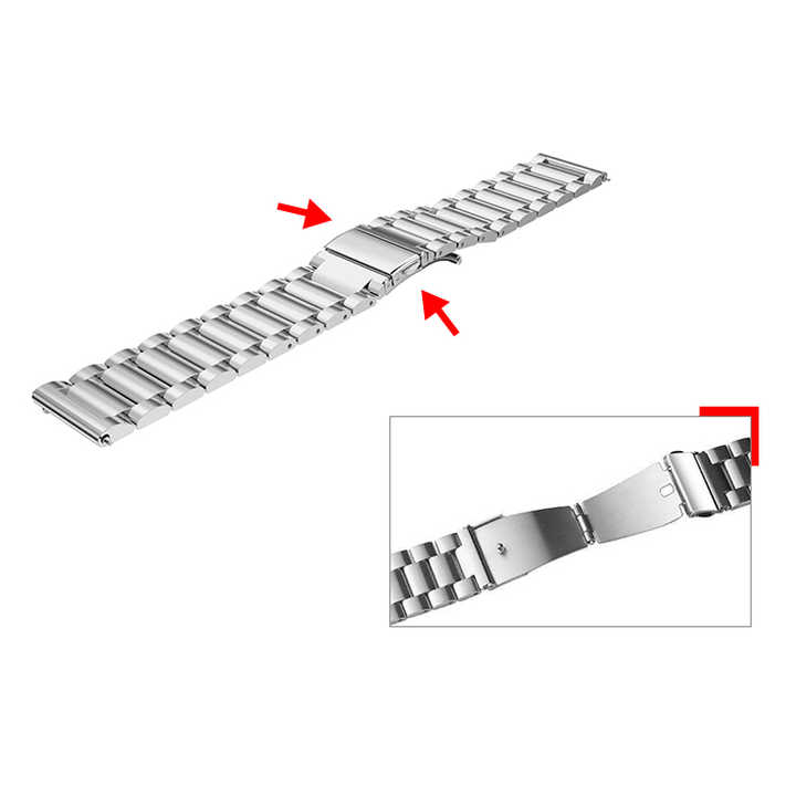20mm 22mm Business Solid Stainless Steel Metal Watch Strap for Samsung Watch Bands Universal Watch Strap
