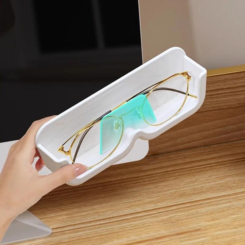 5pc Durable Self-adhesive Wall Mounted Glasses Storage Plastic Hangable Sunglass Show Stand Shelf for Home Storage Dispay Rack