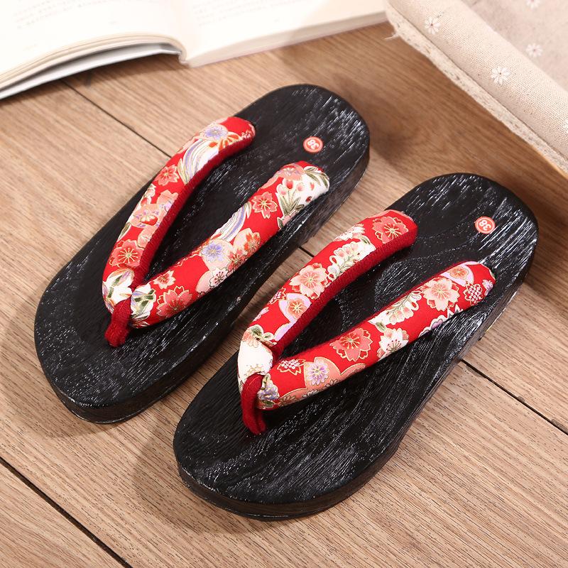 Fashion Japanese Traditional Geta Flat Bottom Unisex Wooden Paulownia Clog Man Woman Ninja Cosplay Shoes Flip Flop Summer Sandals 2025