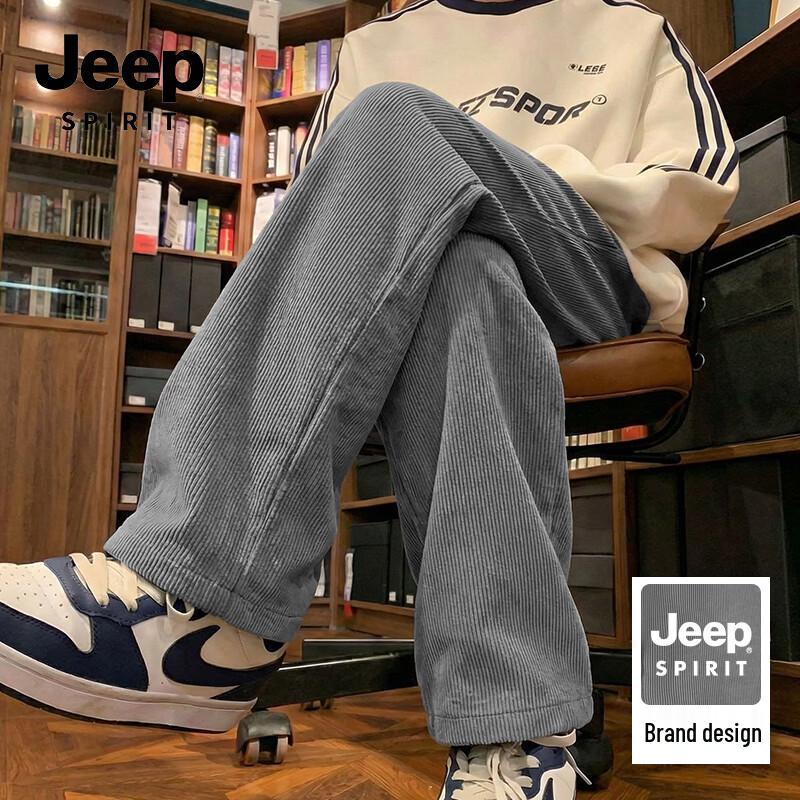 JEEP SPIRIT Men s Straight-Leg Chenille Casual Pants 3XL