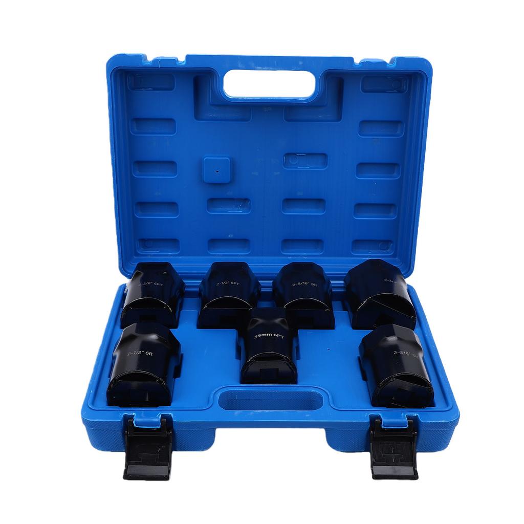 7PCS Wheel Bearing Locknut Socket Set 1 2 Inch Drive SAE and Metric 6 Point Axle Nut Socket for Cars Trucks SUVs