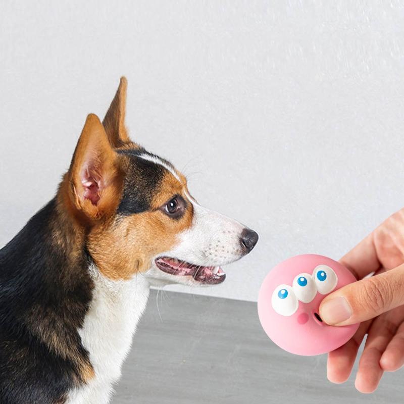 Dog Chew Toys for Small Breed Dogs Squeak Balls Safe Soft Rubber Material for Puppy Fetch and Retrieve Training