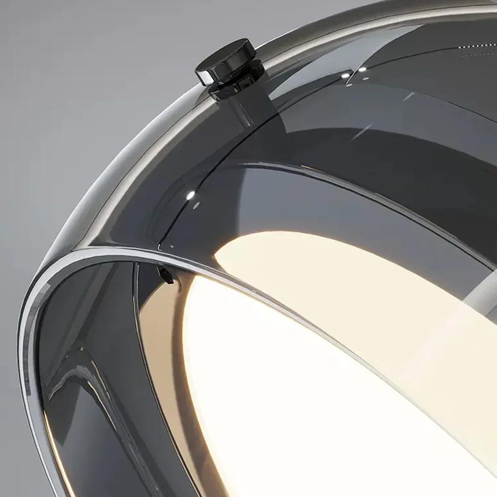 Modern Glass Pendant Light Smoke Gray Warm Light For Living Room Bedroom Bedside Dining Room Kitchen Interior Decorative Light