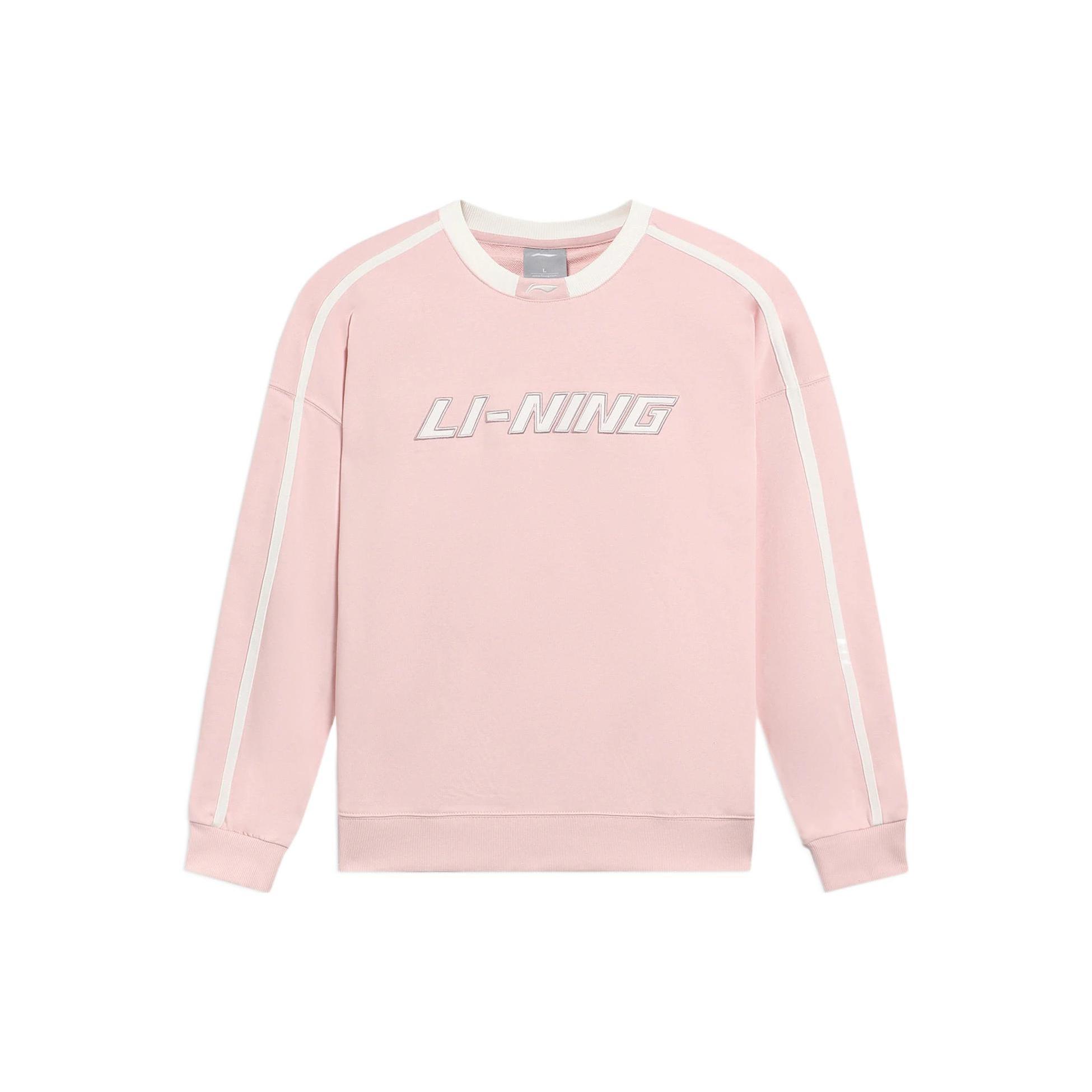 Li-Ning Striped Graphic Sweatshirt Pink White Men s AWDRD50-5 XL