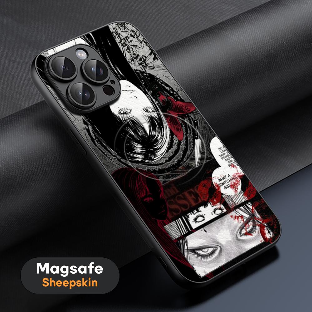 

Thriller Cool Tomie junji anime Phone Case For iPhone 17 16 15 14 13 12 11 Plus Pro Max High-end Luxury Magsafe Sheepskin iPhone 13 Pro