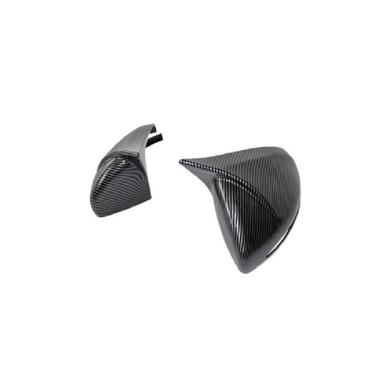 ABS Fiber Ox Horn Rearview Mirror Lid Cover Trim For 15-21 Mercedes-Benz C-Class