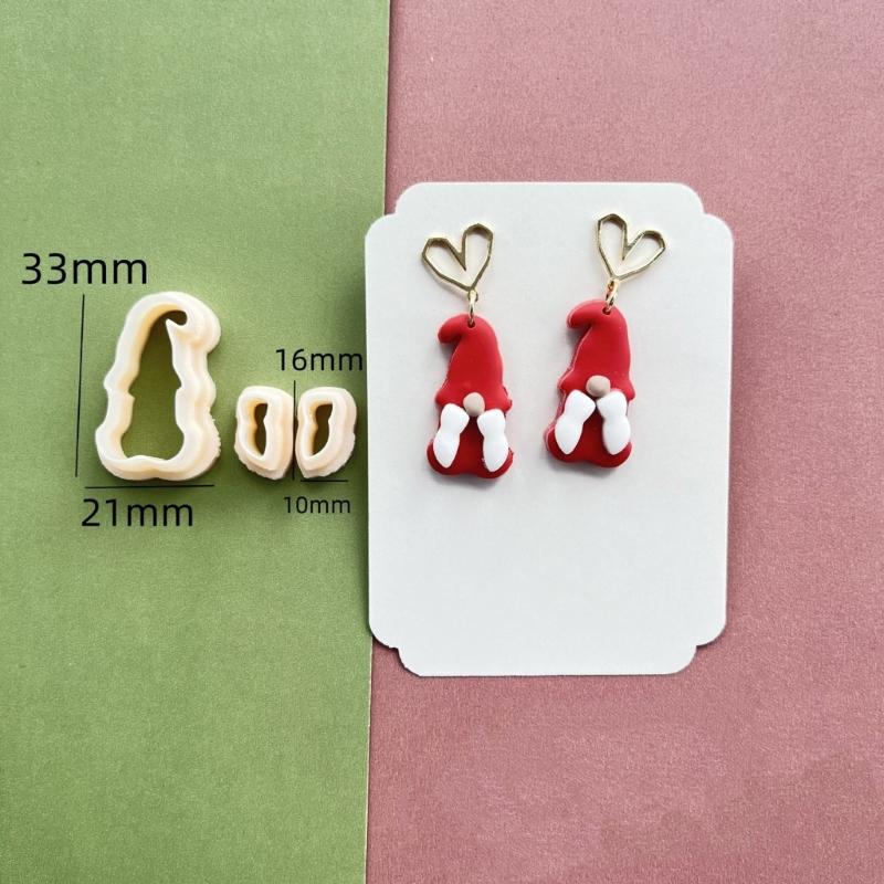 5Pcs Christmas Themed Clay Cutter Clay Earring Molds for Earrings Making, Clay Earring Cutter Tool for Jewelry Making