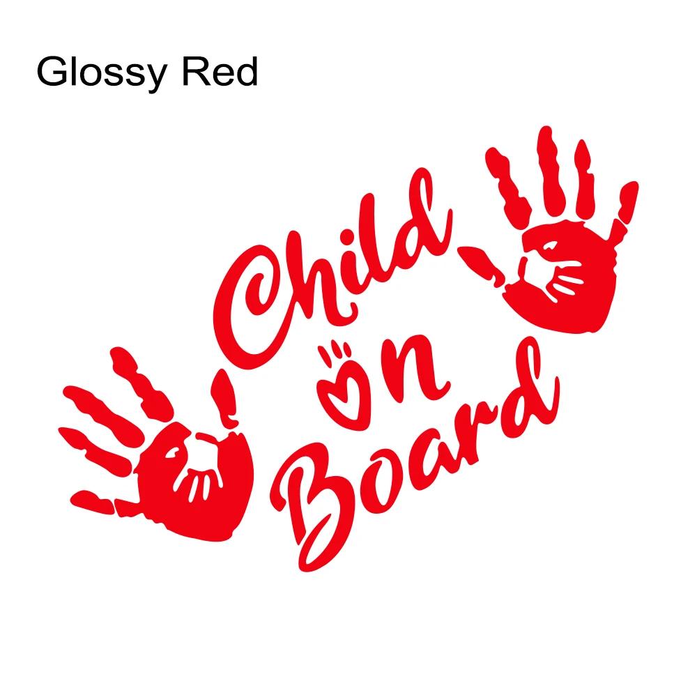 Child On Board Car Window Sticker Truck Door Decals Self-Adhesive Vinyl Palm Print Graphics Windshield Sign Decor Accessories