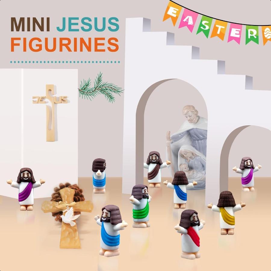 Little Jesus Figures Mini Jesus Figurines In Bulk for Easter 60 Multicolor