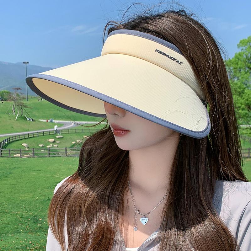 Double Trendy 2024 Layer Ice Silk Sun Hat For Women Big Brim Uv Defense Summer Hat