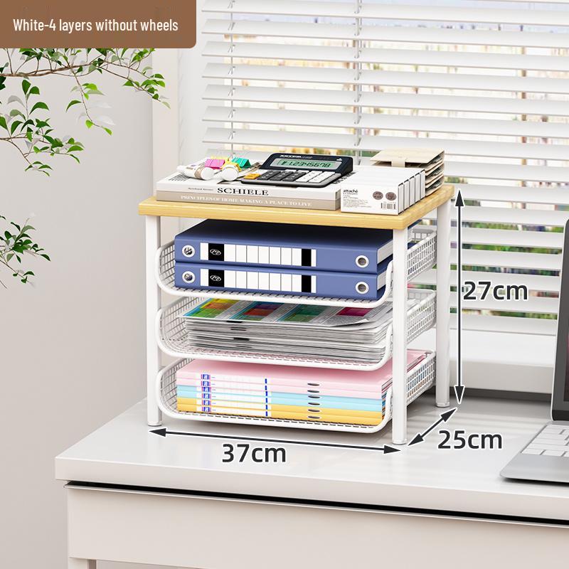 Multi-Layer Desk Organizer and File Storage Box