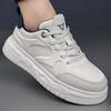 Spring and summer men's shoes new breathable leather surface white shoes platform sports shoes casual board shoes tide