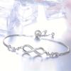 8-Character Bracelet Adjustable Infinity Bracelet with Faux Crystal Accents Women Simple Fashion Bracelet Jewelry Perfect Gift for Any Occasion