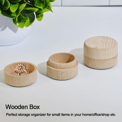 Handmade Wooden Box Round Beads Container Decorative Jewelry Box  Home Decoration