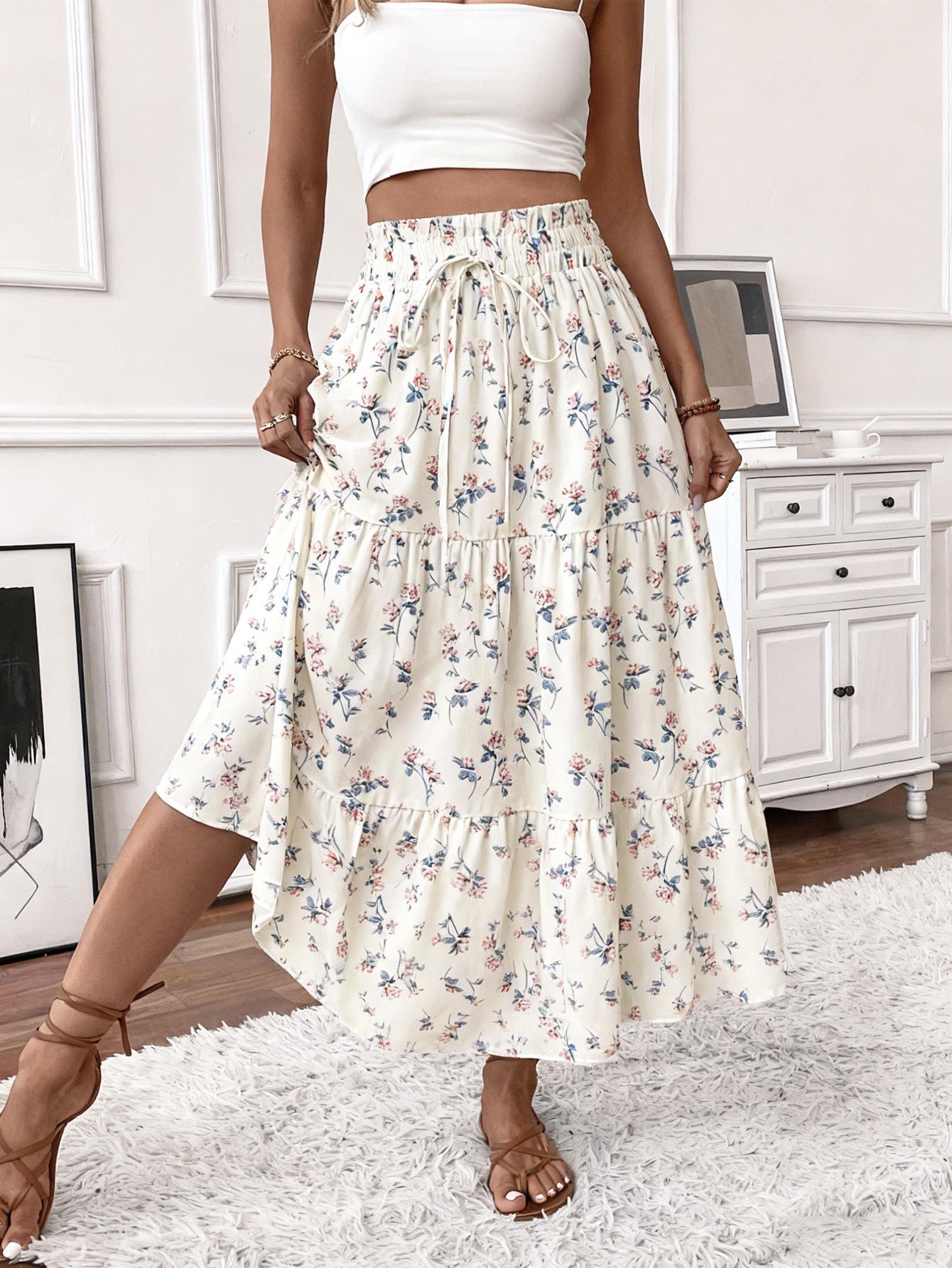 

2025 New Arrival: Elegant Loose Long Skirt with Large Hem – Women’s European & American Fashion XL