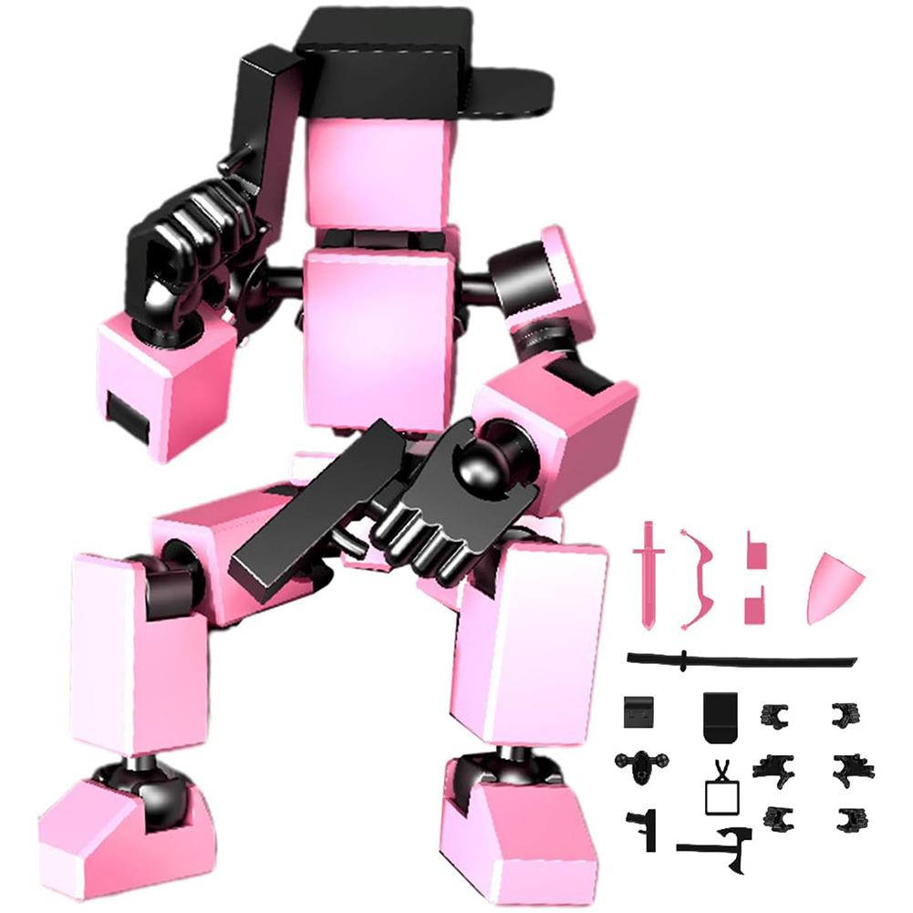 

13 Robot Action Figure Assembly Completed Mini Multi-Jointed Action Figures Action Figure Dummy Desk Decoration Gifts for Him розовый