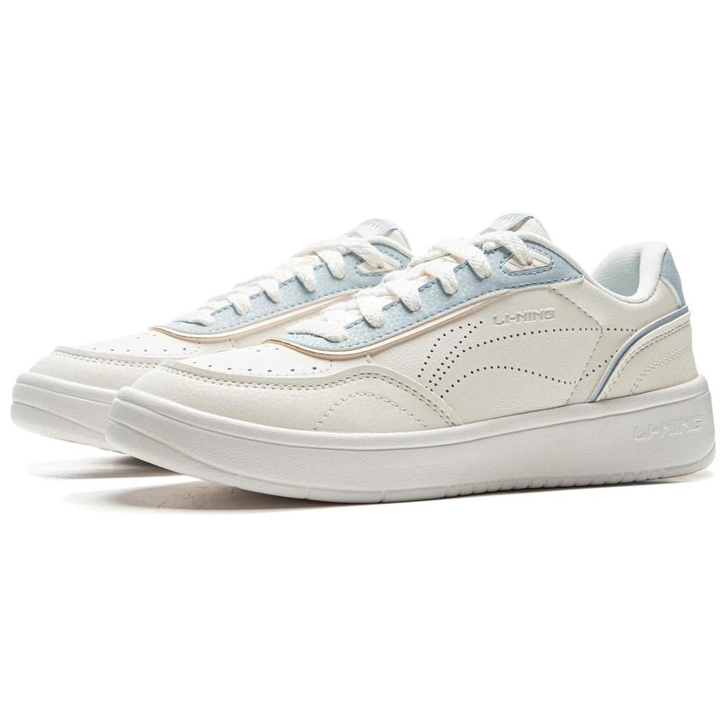 Li Ning Sourdough Slip Resistant Abrasion Resistant Low Top Skateboard Shoes Women's White Blue AGCU112-8