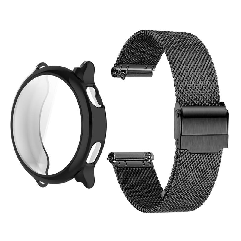 Milanese Watch Replacement Strap with Coverage TPU Shell for Garmin Active 6 Vivoactive 6 Active 5