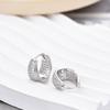 Fashion Zirconia U Shape Huggie Hoop Earrings For Women Geometric Ear Buckle Bridal Wedding Engagement Earrings Daily Jewelry