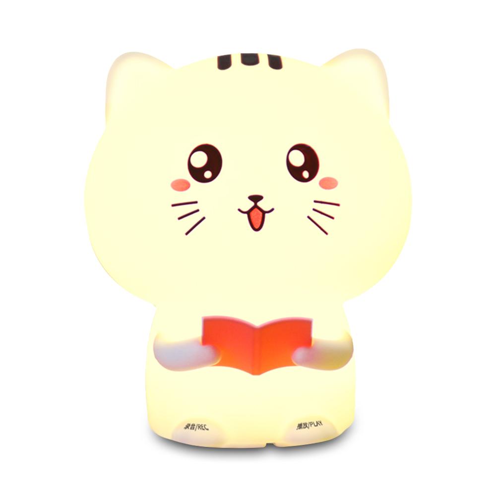 Katze Muster Fernbedienung Touch Sensor Klopfen Tap Nachtlicht Lampe Schlafzimmer USB Bunte Lichter für Kinder Baby