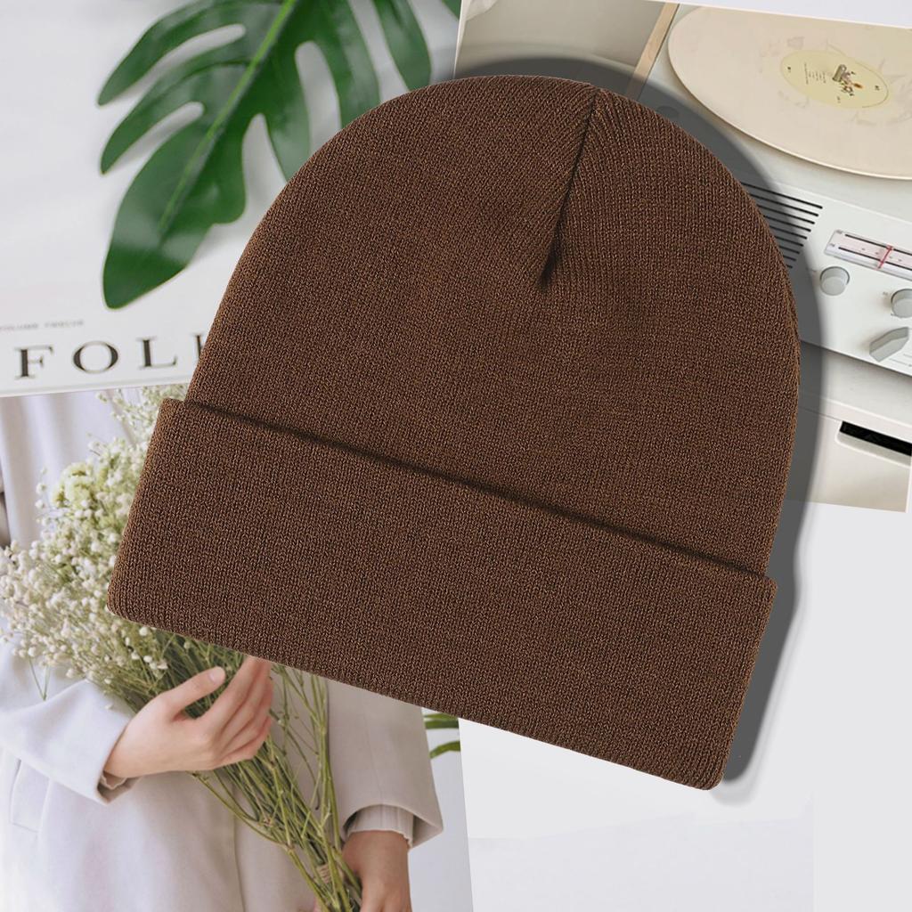 Winter Warm Skull Cap Soft Beanie Hat Thick Breathable Waterproof 100% Acrylic Watch Cap for Skiing Travel Cycling Outdoor Use