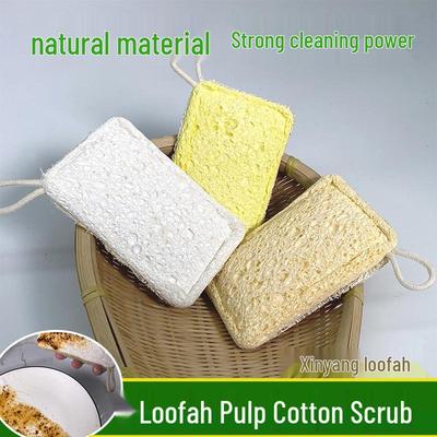 Natural Luffa Wood Pulp Cotton Dish Sponge & Scrubber – Absorbent Scouring Pad for Kitchen & Bath Cleaning