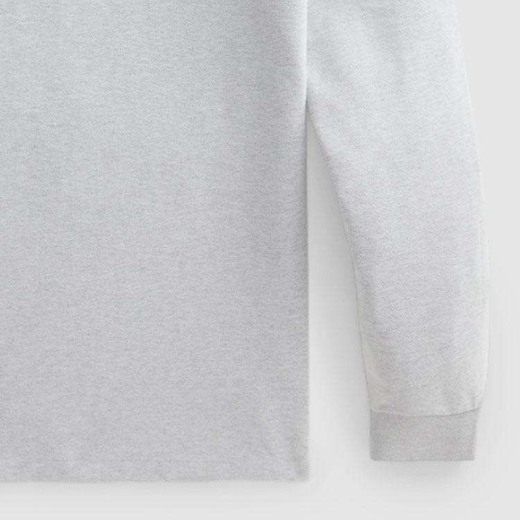 Polo Ralph Lauren Striped Trim Small Pony Embroidered Casual Long Sleeve Polo Shirt Men tops Light-Gray MNPOKNI16821196-020