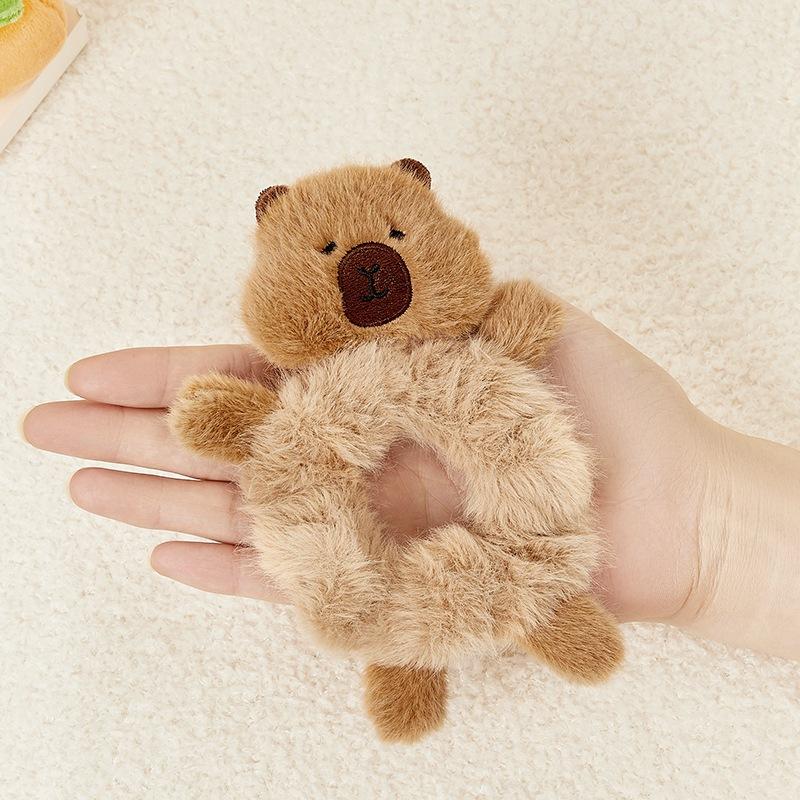Plush Bear Shaped Hair Scrunchie Soft Elastic Hair Tie for Women and Girls Comfortable Stretchy Hair Accessory One Size