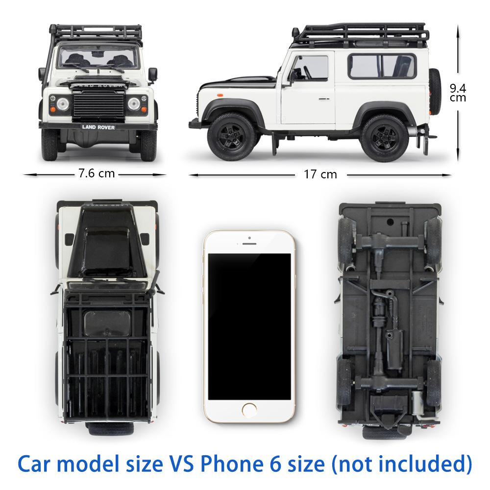 Welly Land Rover Defender Legierungsautomodell im Maßstab 1:24, Druckguss-Metallspielzeugfahrzeuge, Automodell, hohe Simulationskollektion, Kindergeschenke