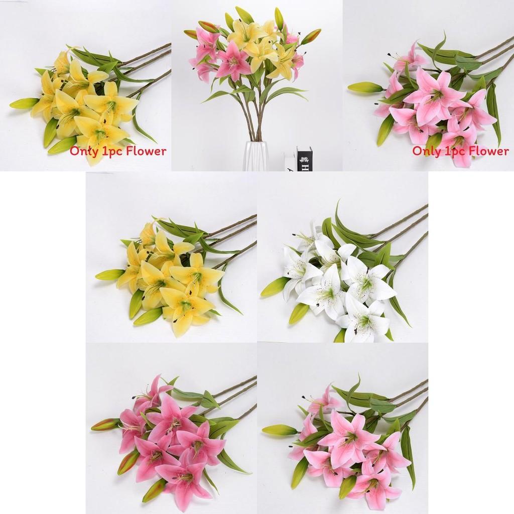 Long Branch Lily Fake Flower For Wedding And Hotel Decor With Realistic Craftsmanship