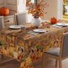 XCHI Fall Squirrel Pumpkin Maple Leaves Wood Tablecloth Rectangle Washable Table Covers for Home Party Decorations 60x84 Inch