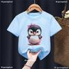 Kawaii Girls TShirt Funny Penguin Cartoon Print Kids Tshirt Fashion Trendy Girl Clothes Birthday Gift Tshirt Summer Baby Top