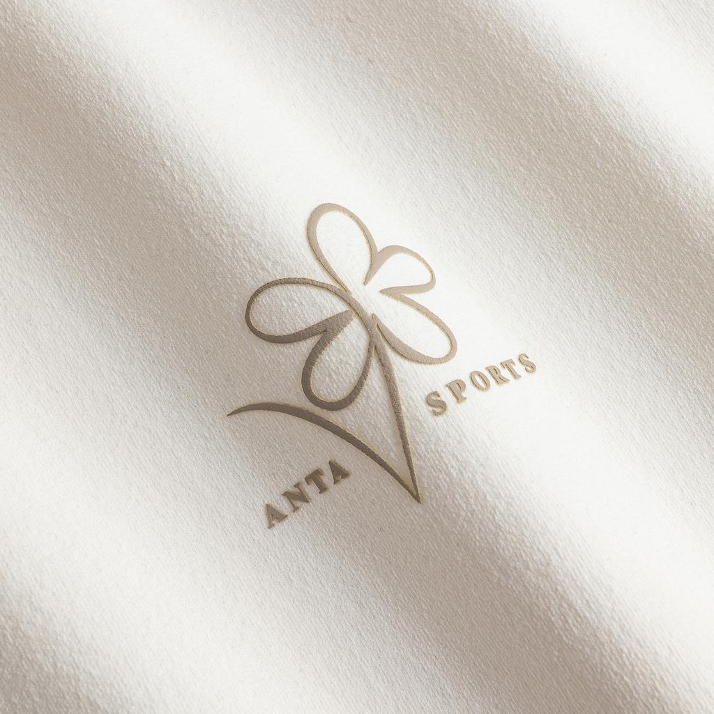 Anta Loose Short Sleeve Knitted T-Shirt Women tops Ivory-White 962628107-1