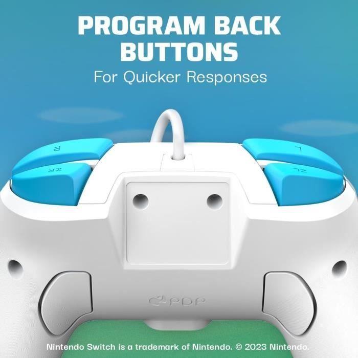 Manette filaire - pdp - super mario rematch - nintendo switch - câble 3 m - licence officielle nintendo - motif mario escape - bleu